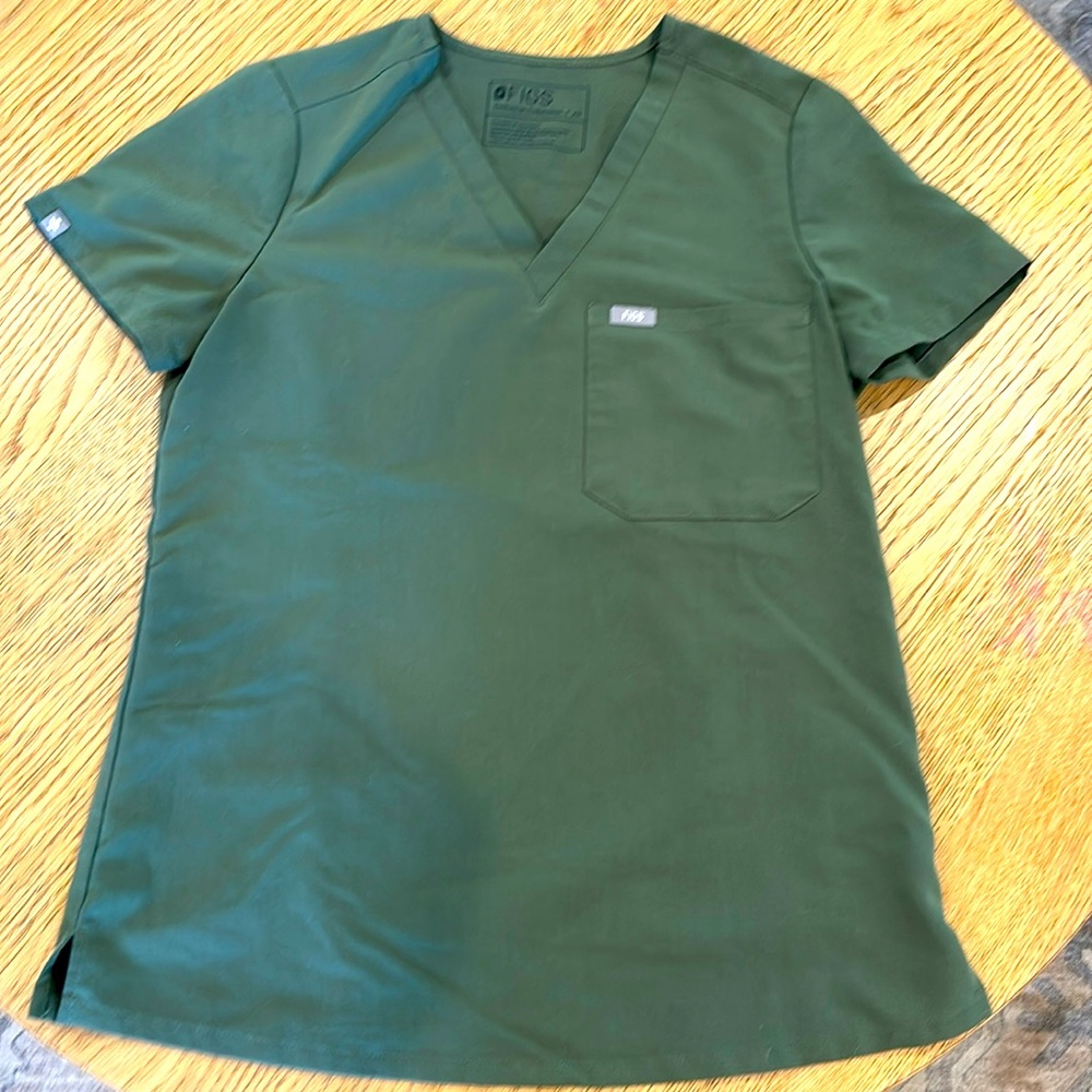 Figs Catrina Scrub Top Olive Green